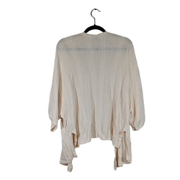 Joie Ivory Linen Blend Short Sleeve Open Front Cardigan Size XL - Picture 2 of 4